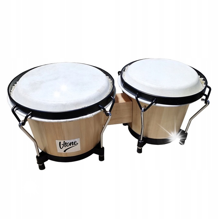 Комплект бонго V-Tone, дървени, 6,5" и 7,5", с кожени мембрани