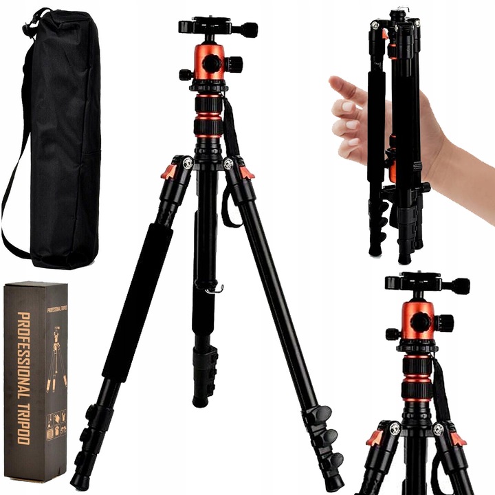 Trepied fotografic DNA PS1 PRO, 170cm, 8kg, negru, set complet