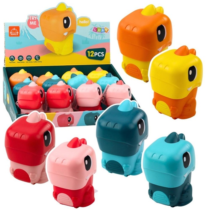 Jucarie dinozaur cu motor Leantoys multicolor 0x7x12cm