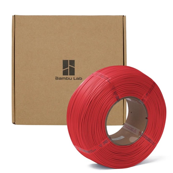 BambuLab filament utántöltő, PLA Basic, piros, 1,75 mm, 1 kg, kompatibilis a legtöbb FDM 3D nyomtatóval - Refill PLA Red