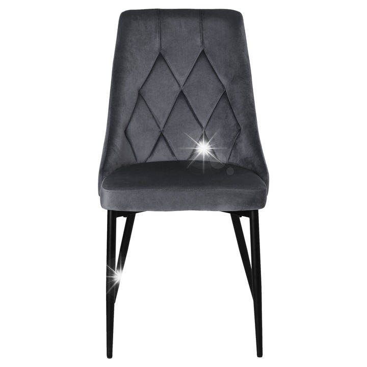 Тапициран стол eHokery Lincoln, графит, 92x49x55см, с регулируеми метални крака