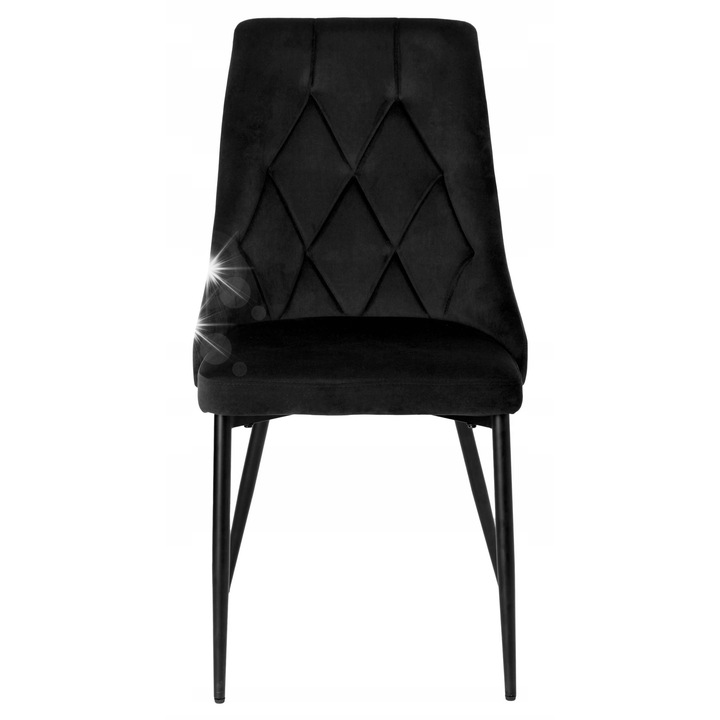 Стол LINCOLN, eHokery, черен, кадифена материя, метални крака, 49x45x92см