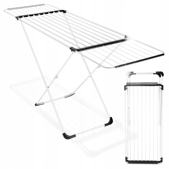 Сушилник за дрехи Gockowiak, разтегателен, 19м повърхност, 12кг капацитет, черно-бял, 118-190см