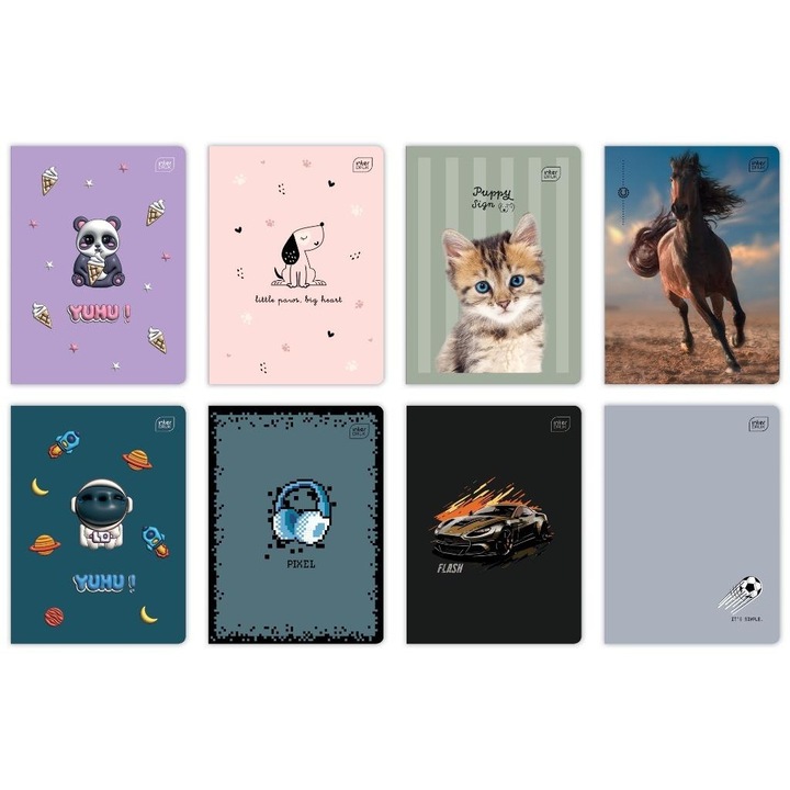 Caiet A5, INTERDRUK, 16 file, 3 culori, 70g, set 20 bucati