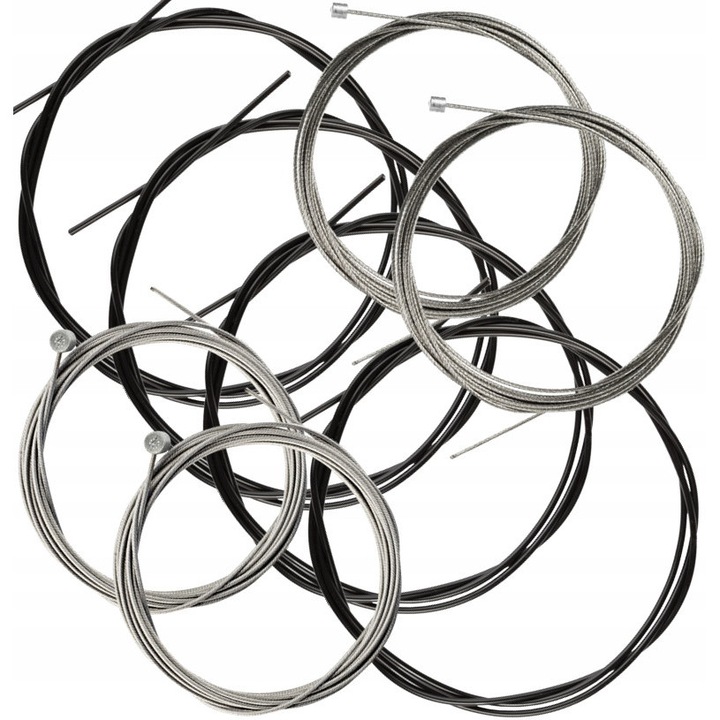 Комплект кабели и брони Saccon, 2x кабел за превключвател 2300мм, 2x кабел за спирачка 2030мм, броня за спирачка 2м, броня за превключвател 2м, черен