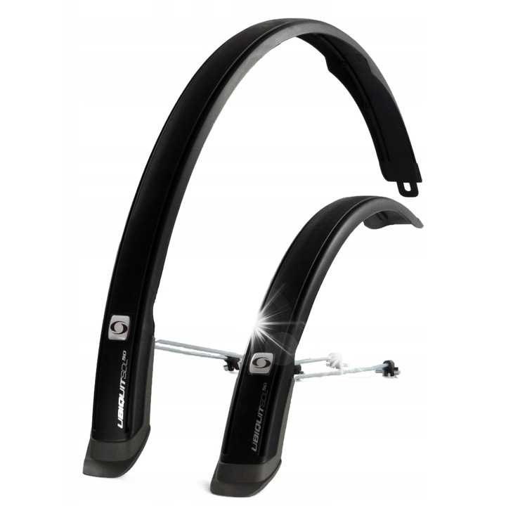 Set aparatori bicicleta Simpla UBIQUIT SDL45, 28", lungime 62cm si 85cm, culoare neagra