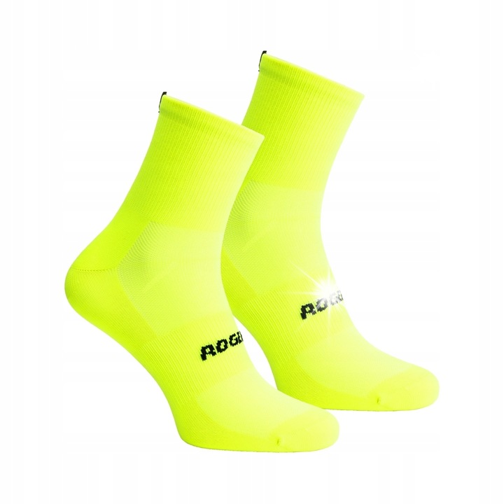 Спортни чорапи Rogelli, комплект 2-пак, 44-47, флуор, дишаща материя, бързосъхнещи