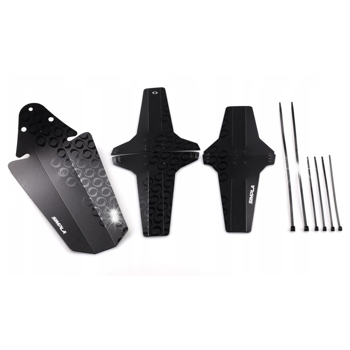 Set aparatori bicicleta Simpla IQ, 4 piese, pentru DH si Enduro, greutate 100g, montaj usor, polipropilena flexibila