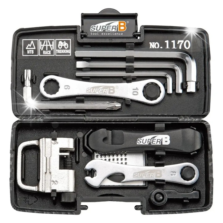 Комплект ключове за велосипед SuperB, алуминий, регулируема височина 82-100см, капацитет 45кг, тегло 3,45кг