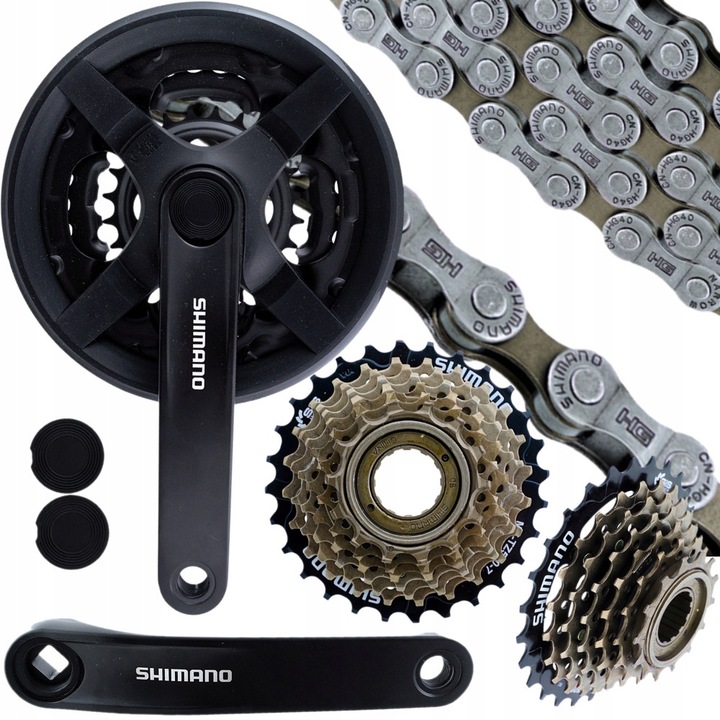 Set transmisie bicicleta Shimano 42/34/24, 6 viteze, otel, 170mm