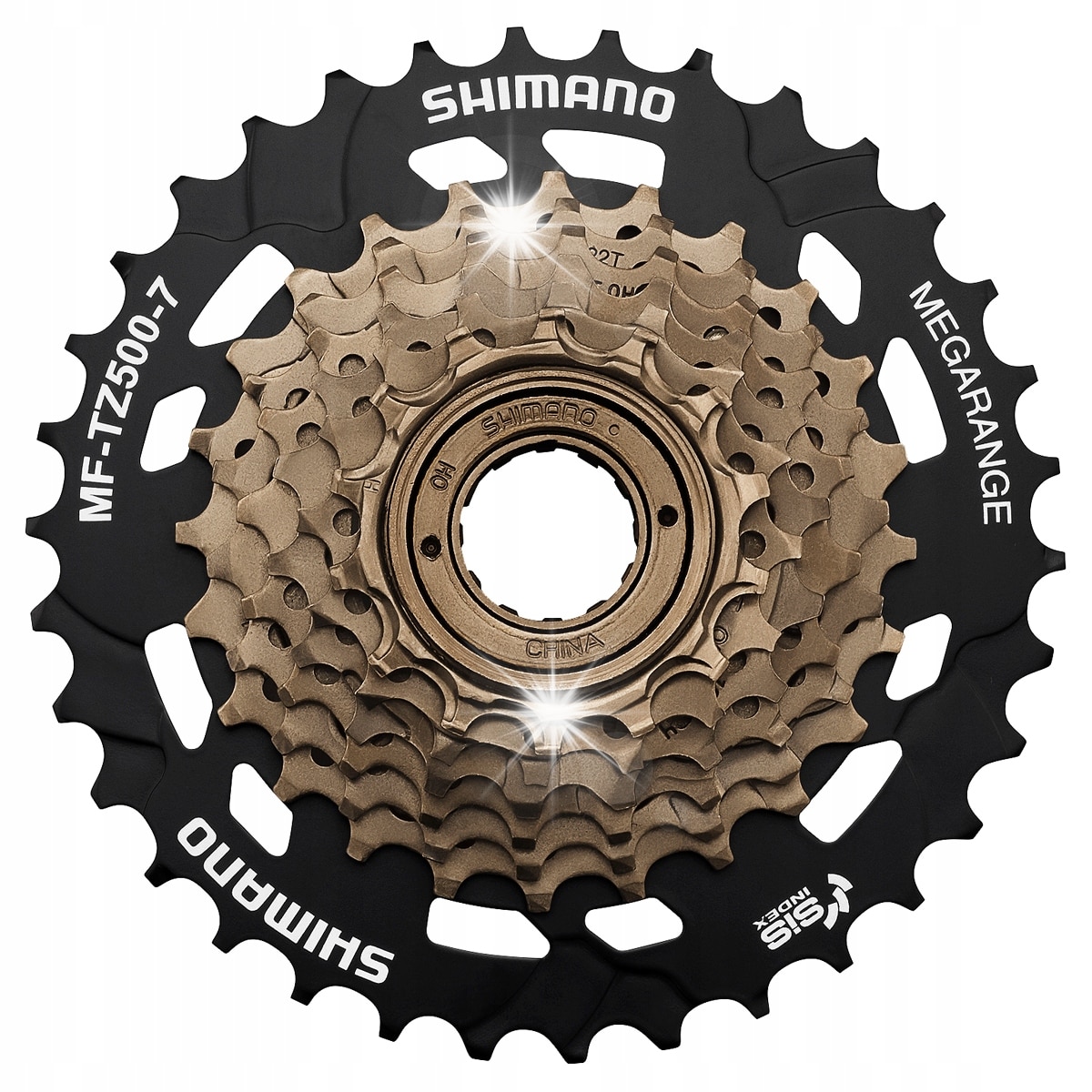 Pinion bicicleta Shimano MF-TZ500 7 viteze 14-34T, wolnobieg, Mega