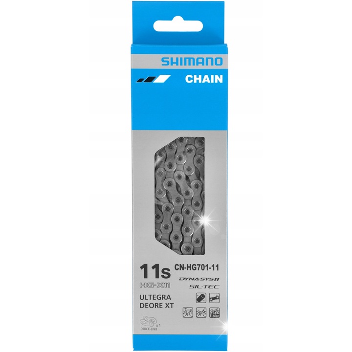 Верига за велосипед Shimano CN-HG701, 11 скорости, 116 звена, SIL-TEC, за E-BIKE велосипеди