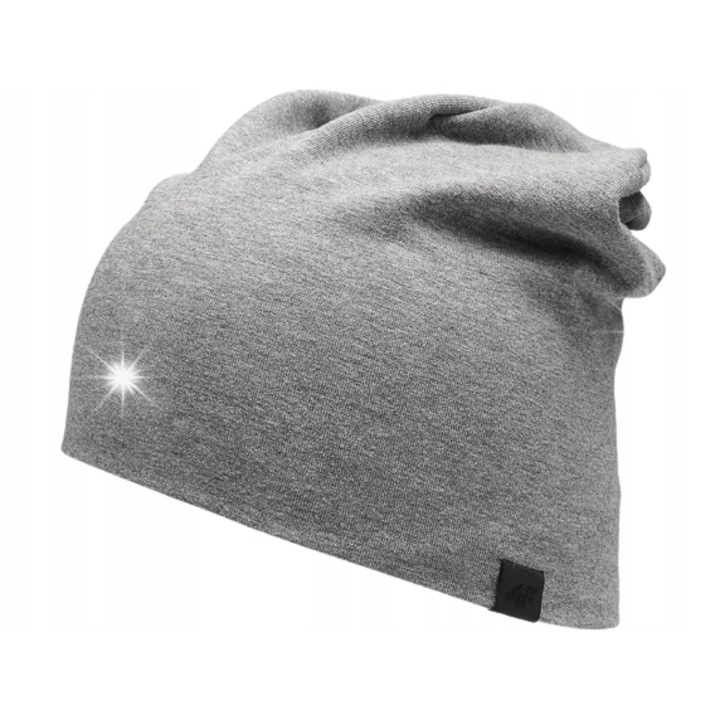 Унисекс шапка 4F, тъмно сива, памучна, универсален размер