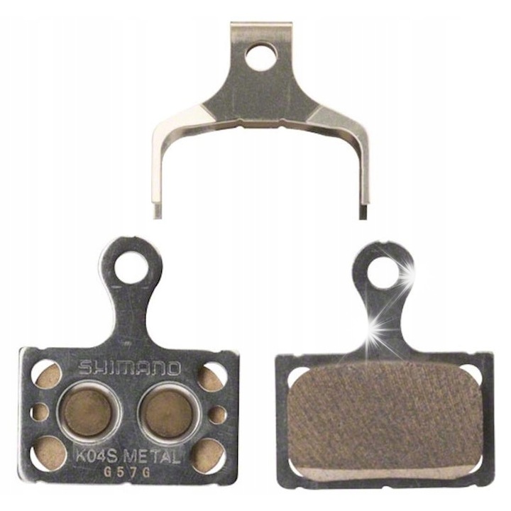 Накладки за дискови спирачки Shimano K04S, метални, сиви, комплект