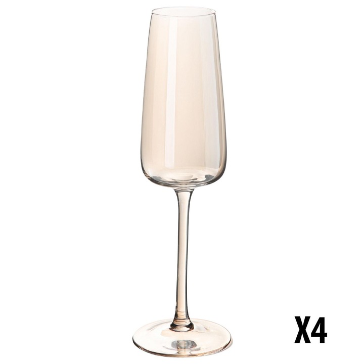 Set pahare pentru sampanie Westwing Ellery, 4 bucati, 230 ml, transparent