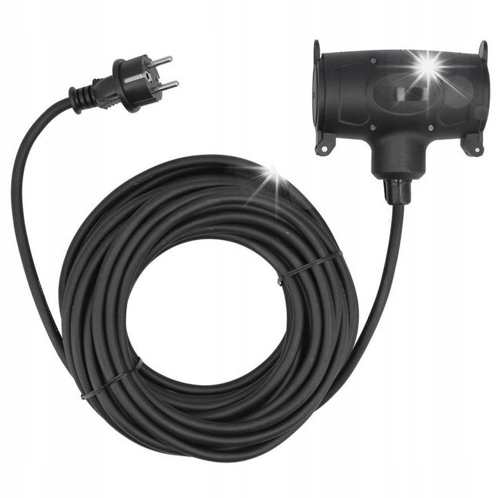 Електрически удължител YATO 25м, тип F, 3G, IP44, черен