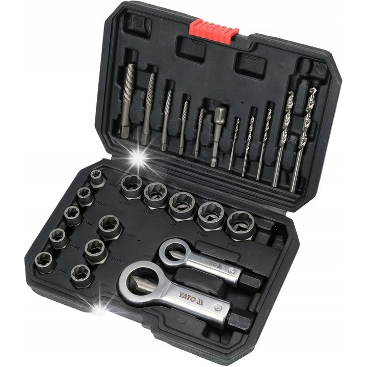 Универсален комплект от 26 инструмента за развиване на винтове и гайки, YATO, HSS, CrMo42, 3/8"