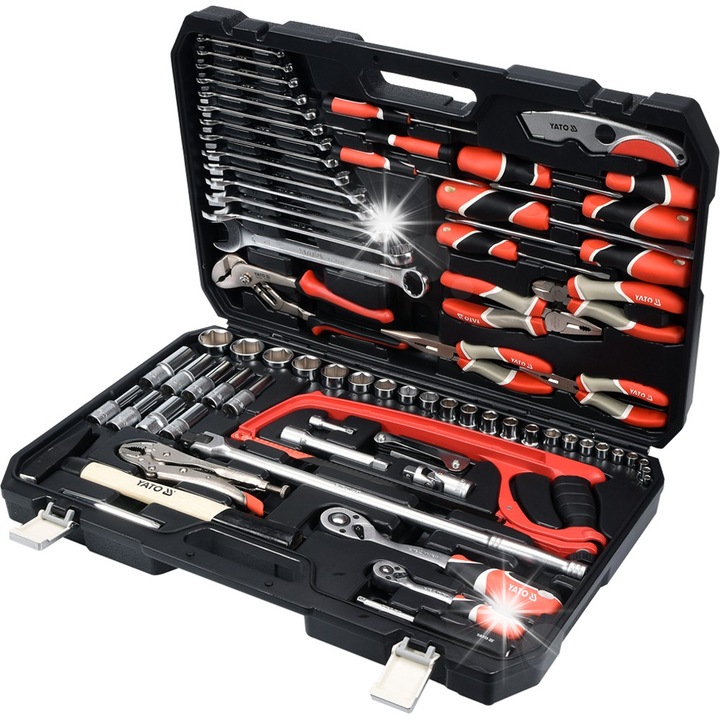 Комплект инструменти Yato YT-38911, 79 части, CrMo, 1/4" и 1/2", размери 590x390x105мм