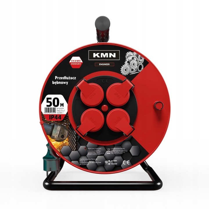 Удължител bebanos KMN 16A 4 гнезда 40м, черен