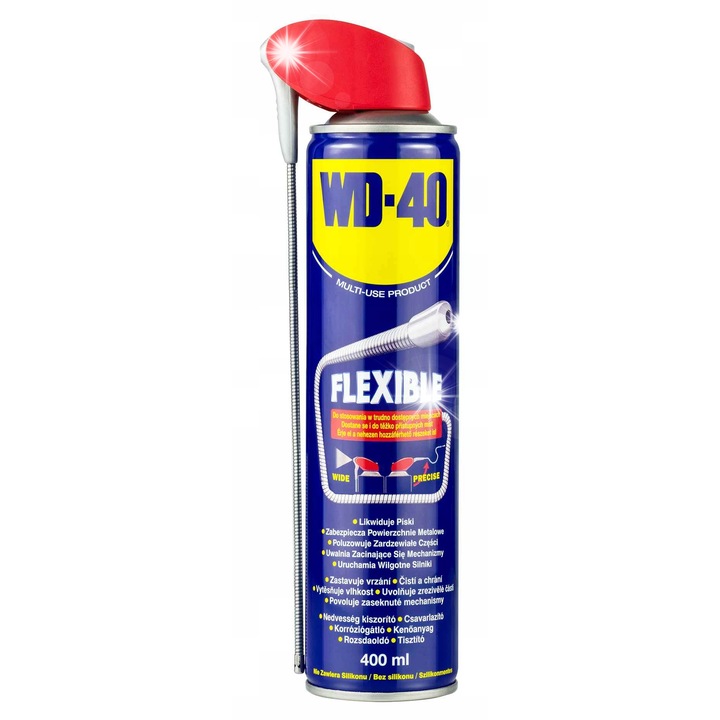 WD-40 Flexible tisztító spray 400ml, rugalmas applikátor, szilikonmentes, korrózióvédelem