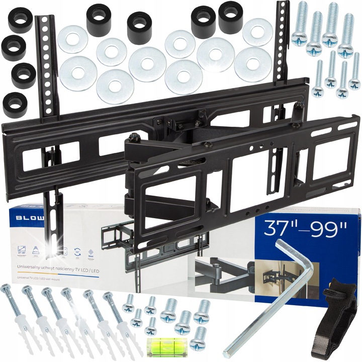 Стойка за телевизор BLOW въртяща се 37"-99", капацитет 40кг, VESA 100x100mm-600x400mm, черна, пълен комплект