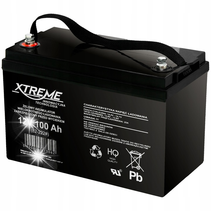 Акумулатор гел 12V 100Ah, без поддръжка, размери 225x320x166mm, употреба в UPS системи и аварийно захранване
