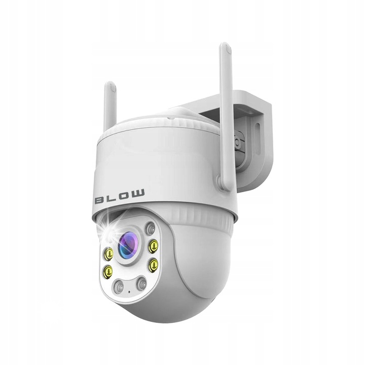 WiFi IP камера за наблюдение BLOW 5MP, въртяща се, детекция на движение, двупосочна комуникация, бяла