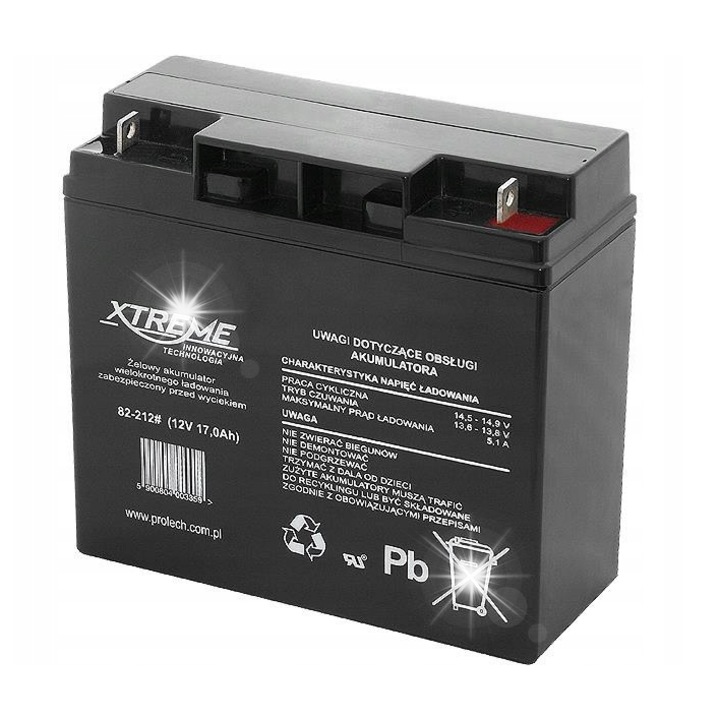 Акумулатор гел 12V 17Ah Xtreme, размери 167x76x181mm, включен комплект
