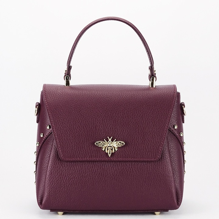 Чанта от естествена кожа SOFILINE,, Бордо, 18x23x10