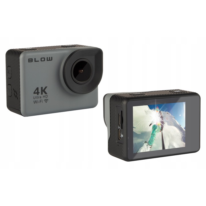 Спортна камера Pro4U 4K, 16MP, WiFi, водоустойчива, размери 59x43x26мм, комплект аксесоари