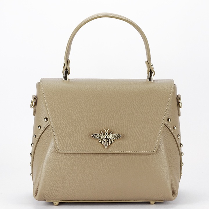 Чанта от естествена кожа SOFILINE,, Бежов, 18x23x10