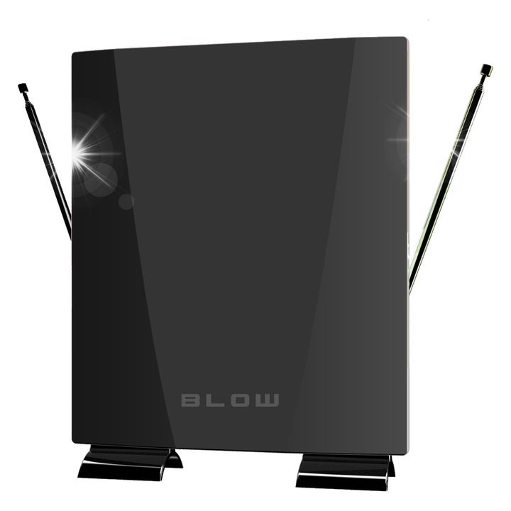 Активна антена BLOW ATD40, 28dB, 168-790MHz, 23,5x20cm, модерен дизайн, вътрешен/външен монтаж