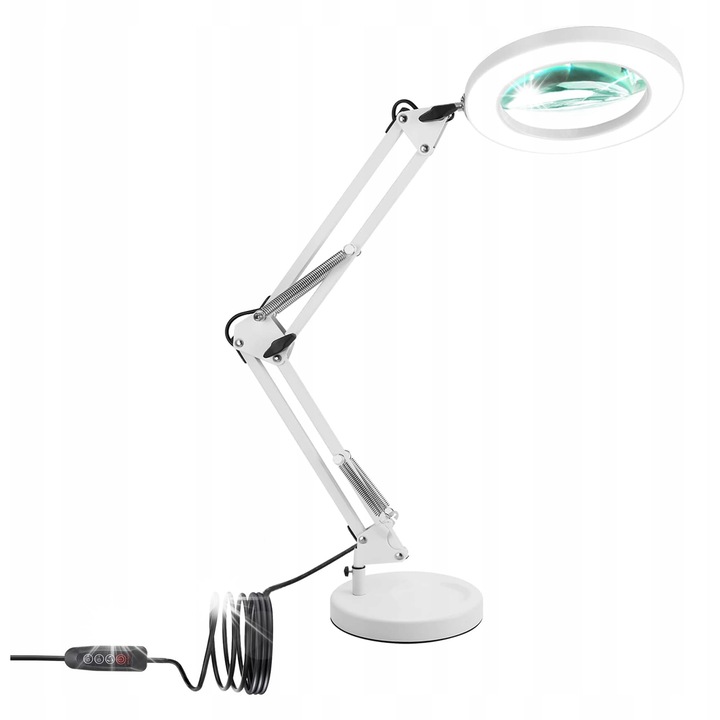 Настолна LED лампа с лупа, BLOW, 3 режима на осветление, черна, 320см