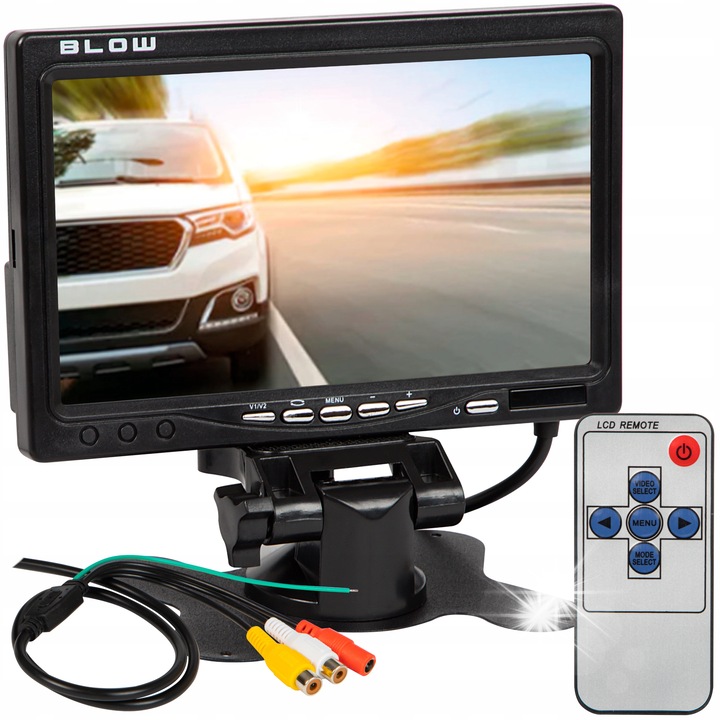 Камера за задно виждане 7" LCD TFT BLOW с 2 AV входа, резолюция 840x480, захранване 12V/24V