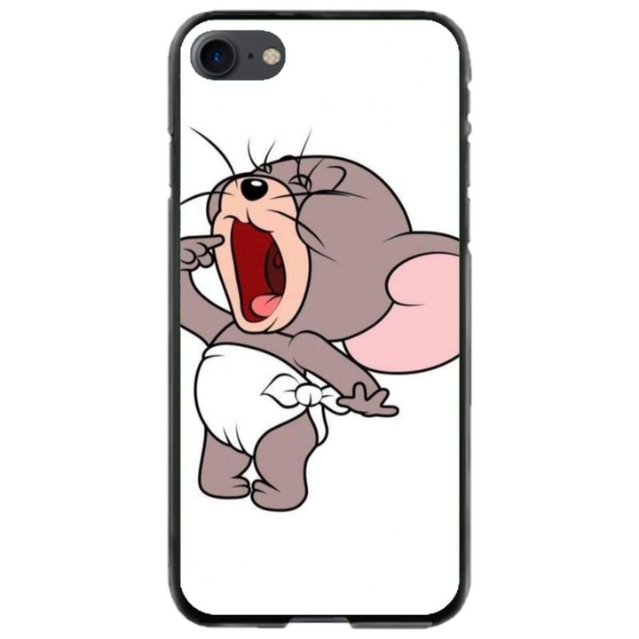 Husa personalizata si Folie de Silicon pentru Apple iPhone 7, Tom and Jerry #3, S1D1M0207, Atlas