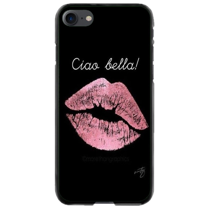 Husa personalizata si Folie de Silicon pentru Apple iPhone 8, Ciao Bella!, S1D1M0261, Atlas