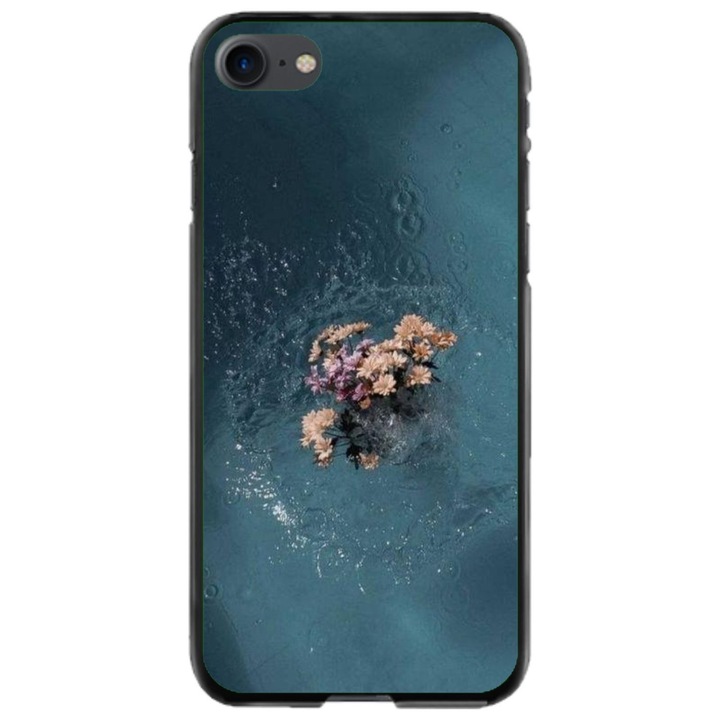 Husa personalizata si Folie de Silicon pentru Apple iPhone SE 2020, Flowers #15, S1D1M0215, Atlas