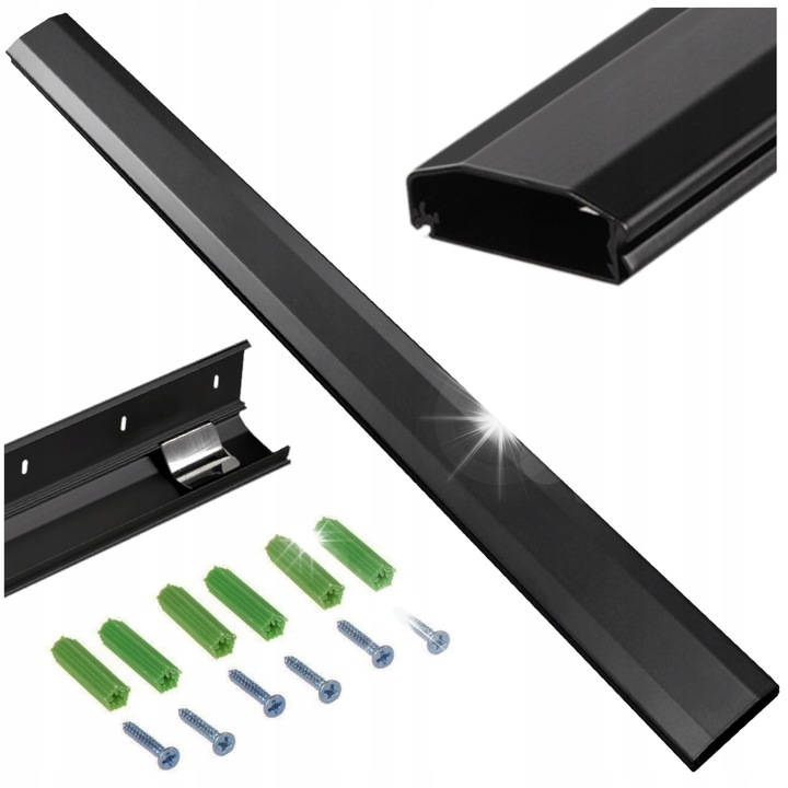 Защитна лента за кабели алуминий 110 см, система Click-Lock, черна