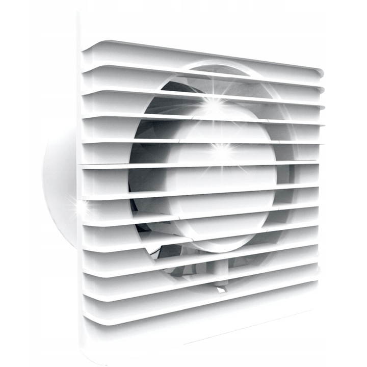 Ventilator baie Orno 100mm cu senzor de umiditate si temporizator, alb, 135x135mm