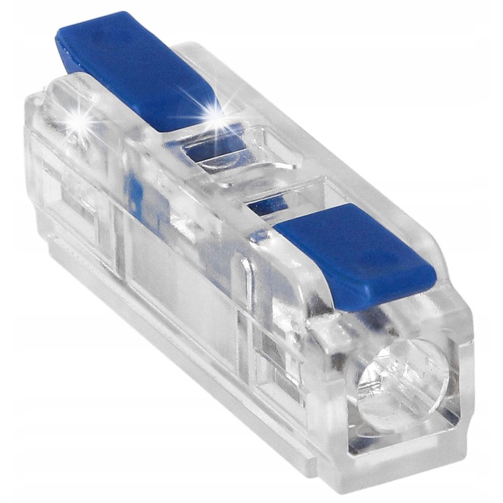 WAGO бърз двоен конектор за 1 проводник 0,75-4 мм, 100 броя, син