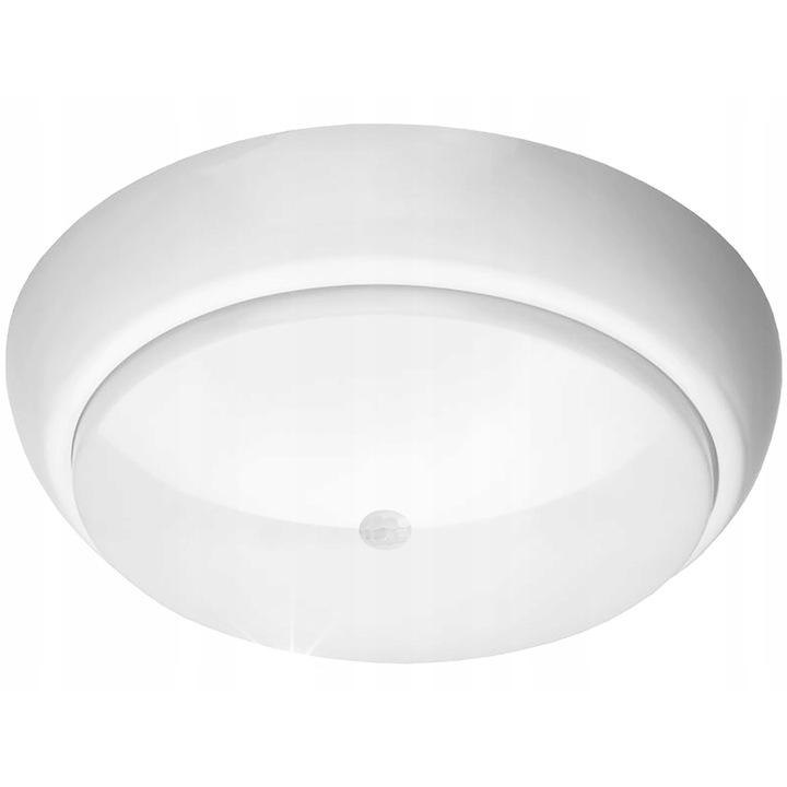 Плафон със сензор за движение PIR, Adviti, 2xE27, IP44, бял, 110мм x 330мм, пълен комплект