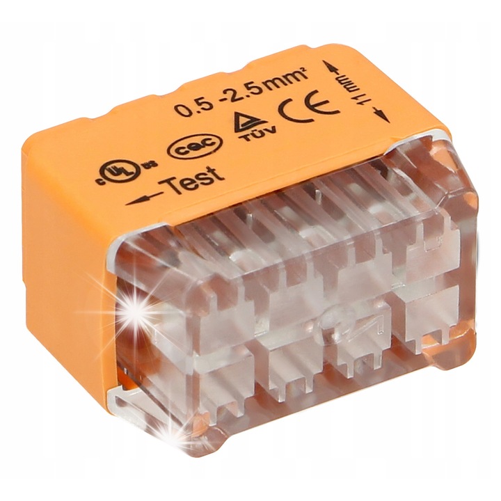 Бърз конектор, прозрачен/оранжев, комплект от 50 броя, 20x11x16 мм