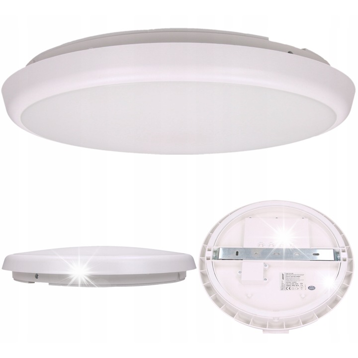 LED плафон със сензор за движение, Adviti, 22W, бял, O30см, функция за димиране, IP65
