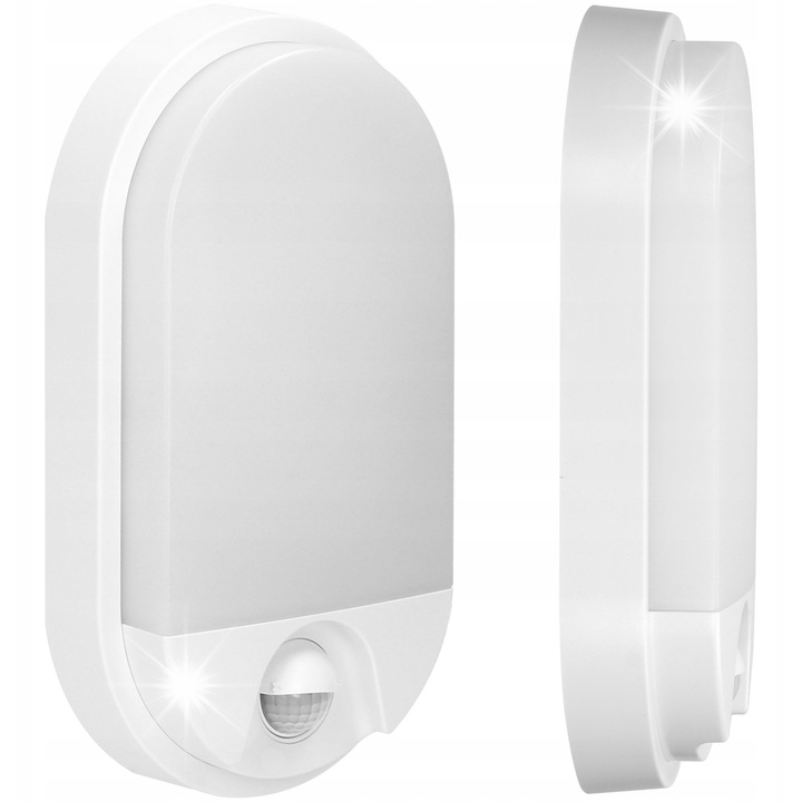 Външна LED лампа Adviti, модел AD-OP-6147WLPMR4, 15W, бяла, със сензор за движение и сензор за тъмнина, комплект 1 брой