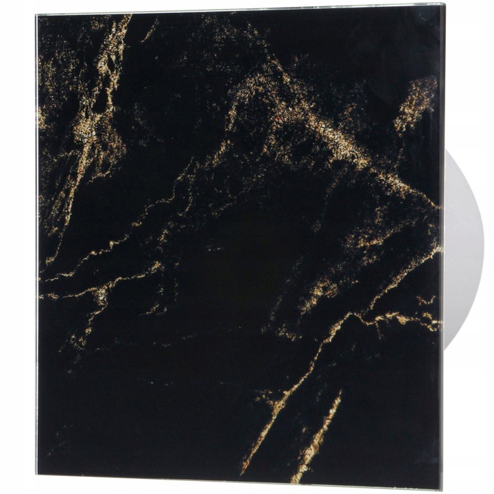 Ventilator bai, Orno, model OR-WL-3201/100/S, marmura neagra/aurie, 100mm, 135x135mm