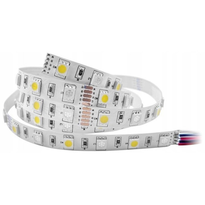 LED лента RGBW Adviti 12V 60 LED/m 14,4W/m 5м, многоцветна, самозалепваща