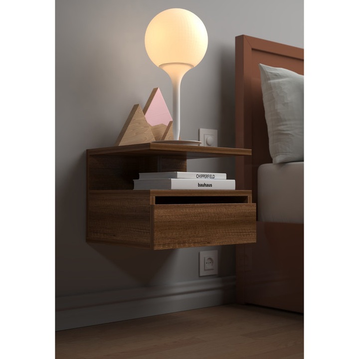 Noptiere Flora, DEKORFIM, 1 sertar, 40x30.5x33.5 cm, baroc