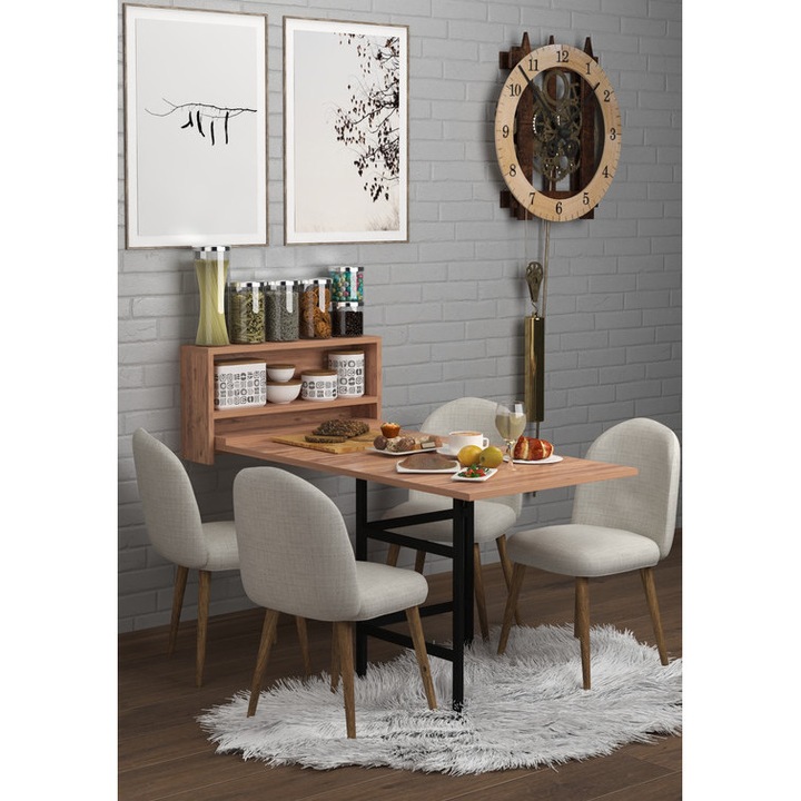 Разтегателна маса Petunya, DEKORFIM, 66-133x64.5x98см, меламин, за всекидневна или трапезария