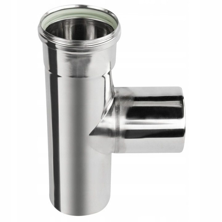 Element in T pentru cos de fum, Andrex, din inox, 250mm