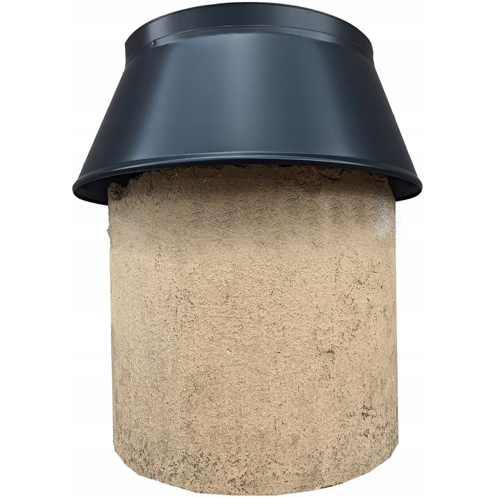 Capac cos de fum, Andrex, negru, 300mm inaltime, 0,6mm grosime